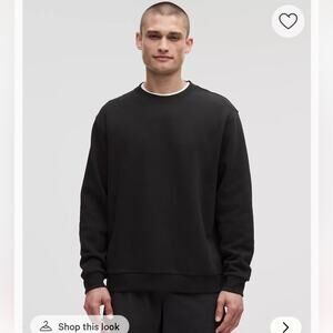 Lululemon NWT men’s steady state crew neck pullover sweatshirt black gym fall S